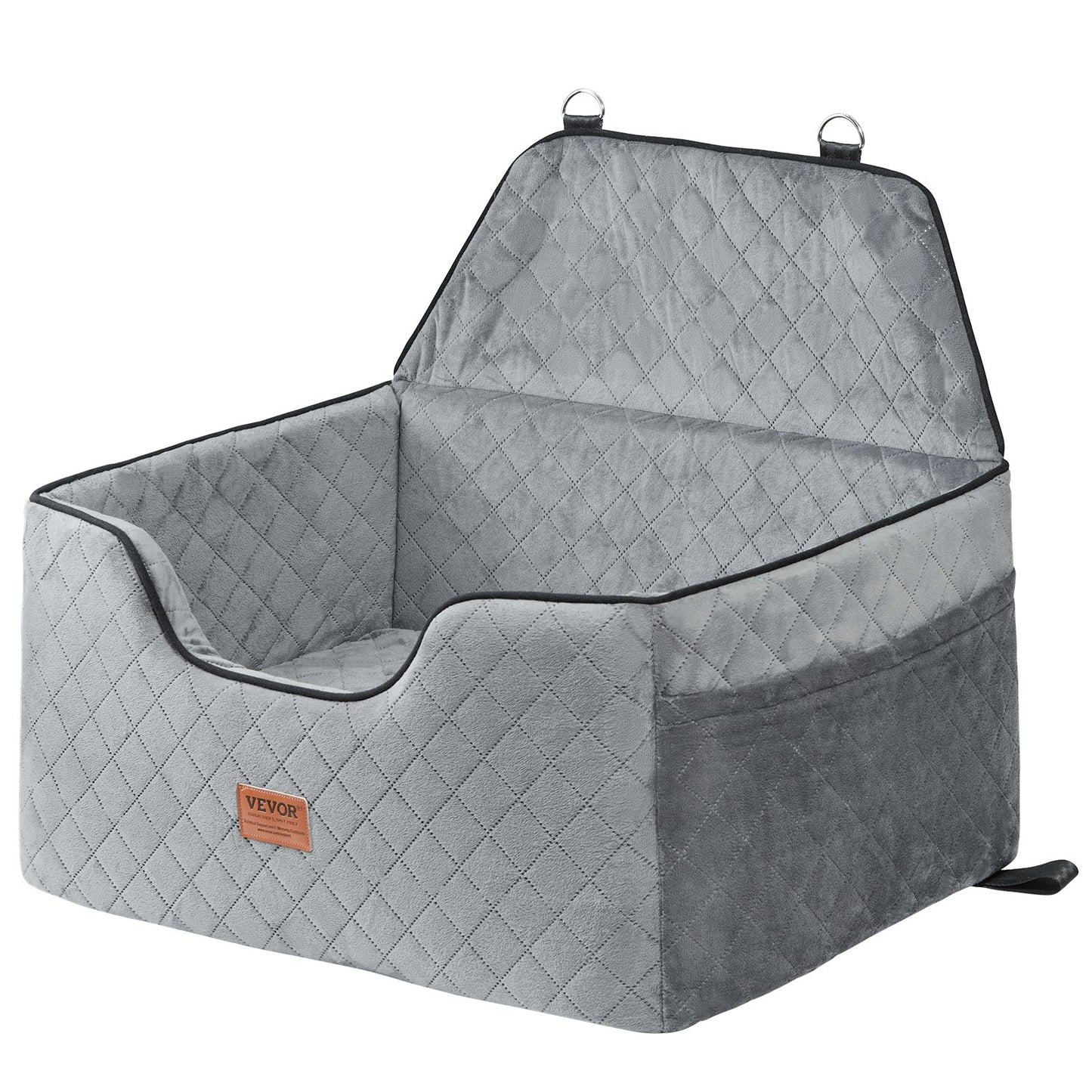 VEVOR Dog Booster Car Seat Pet Car Seat For Medium Large Dog Up To 55 Lbs Gray
