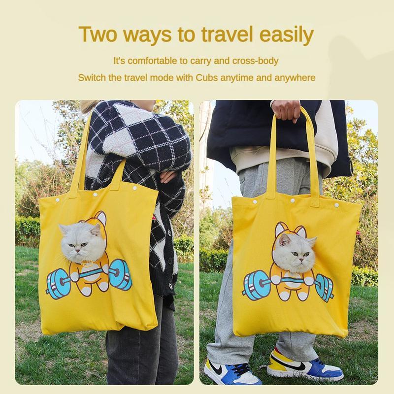 Canvas Pet Carrier Shoulder Bag for Cats & Small Dogs