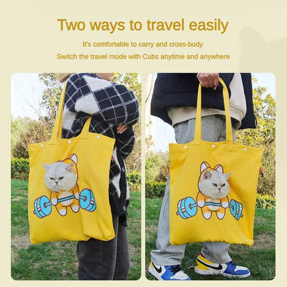 Canvas Pet Carrier Shoulder Bag for Cats & Small Dogs