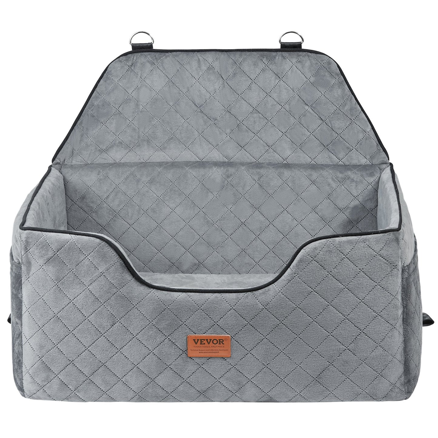 VEVOR Dog Booster Car Seat Pet Car Seat For Medium Large Dog Up To 55 Lbs Gray