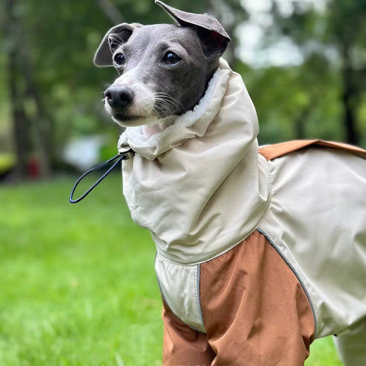 Winter Snow Weather Thicken Plush 4-legged Khaki Jacket