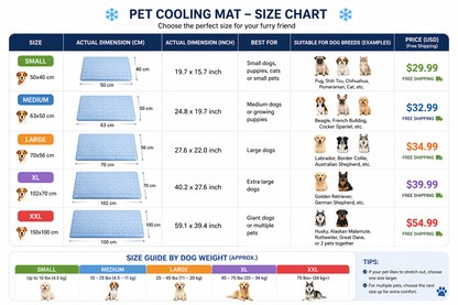 PawCraze™ Cooling Pet Mat – Ice Silk Summer Bed for Dogs & Cats
