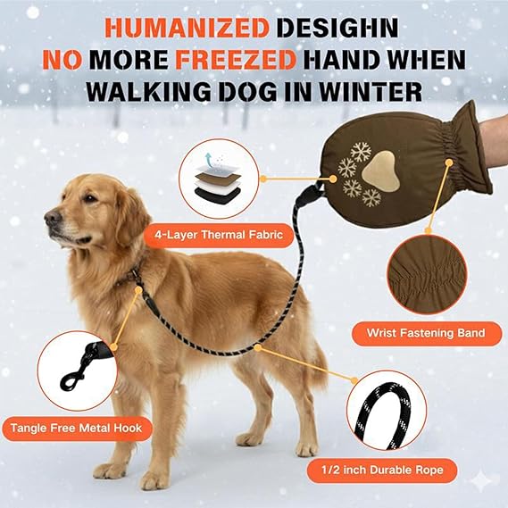 PawCraze™ Winter Hand Warmer Leash for Dog Walking