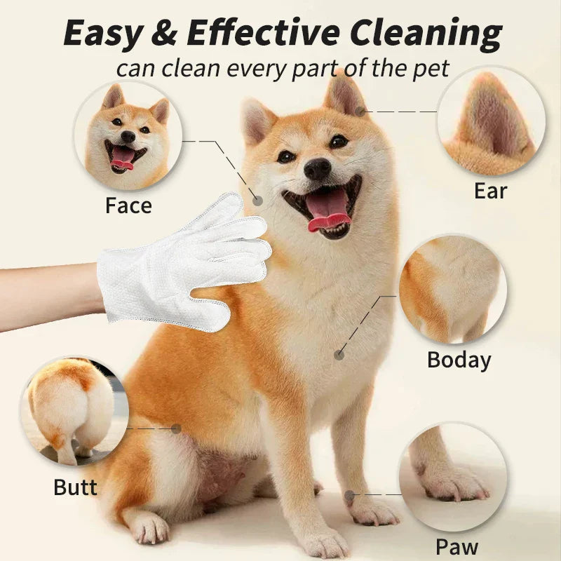 FurrWipe™ Pet Disposable Glove Wipes for bathing & Cleaning Dogs and Cats