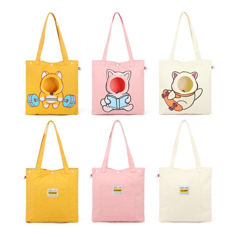 Canvas Pet Carrier Shoulder Bag for Cats & Small Dogs