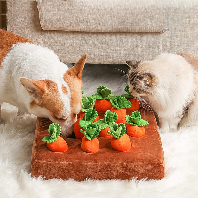 Interactive Carrot-Shaped Plush Radish Pulling Toy for Pets