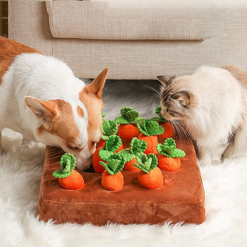 Interactive Carrot-Shaped Plush Radish Pulling Toy for Pets