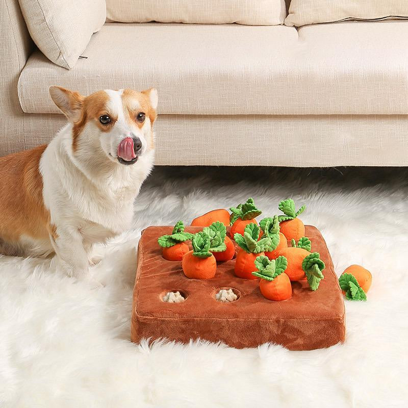 Interactive Carrot-Shaped Plush Radish Pulling Toy for Pets