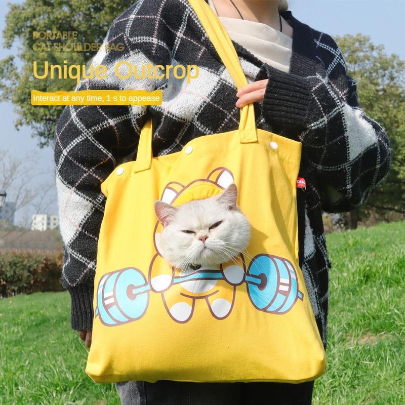 Canvas Pet Carrier Shoulder Bag for Cats & Small Dogs