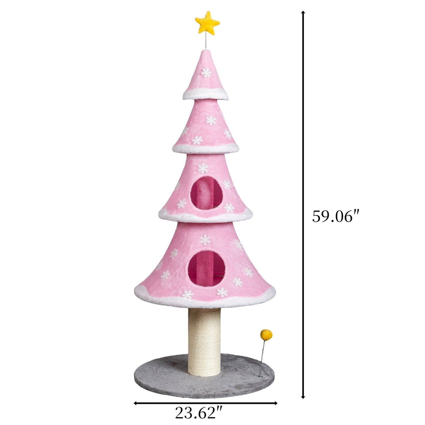 The Purr-mas Tree 59" Christmas Tree Cat Tower