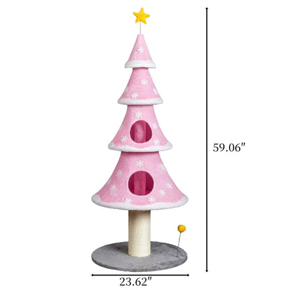 The Purr-mas Tree 59" Christmas Tree Cat Tower