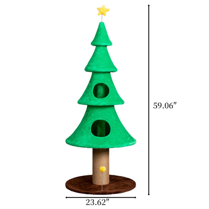 The Purr-mas Tree 59" Christmas Tree Cat Tower