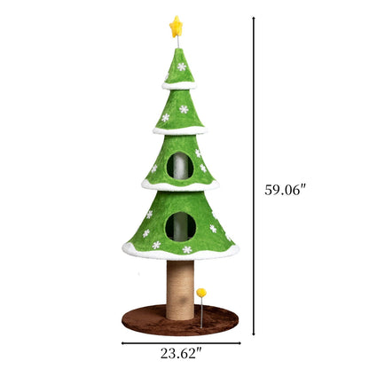 The Purr-mas Tree 59" Christmas Tree Cat Tower